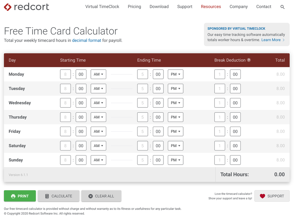 Free time card calculator reviews and pricing 2022
